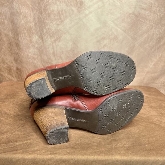 Naturalizer Vintage Y2K Glassy Calf High Suede Boots Block Heel Womens 8 Studded - Picture 7 of 10